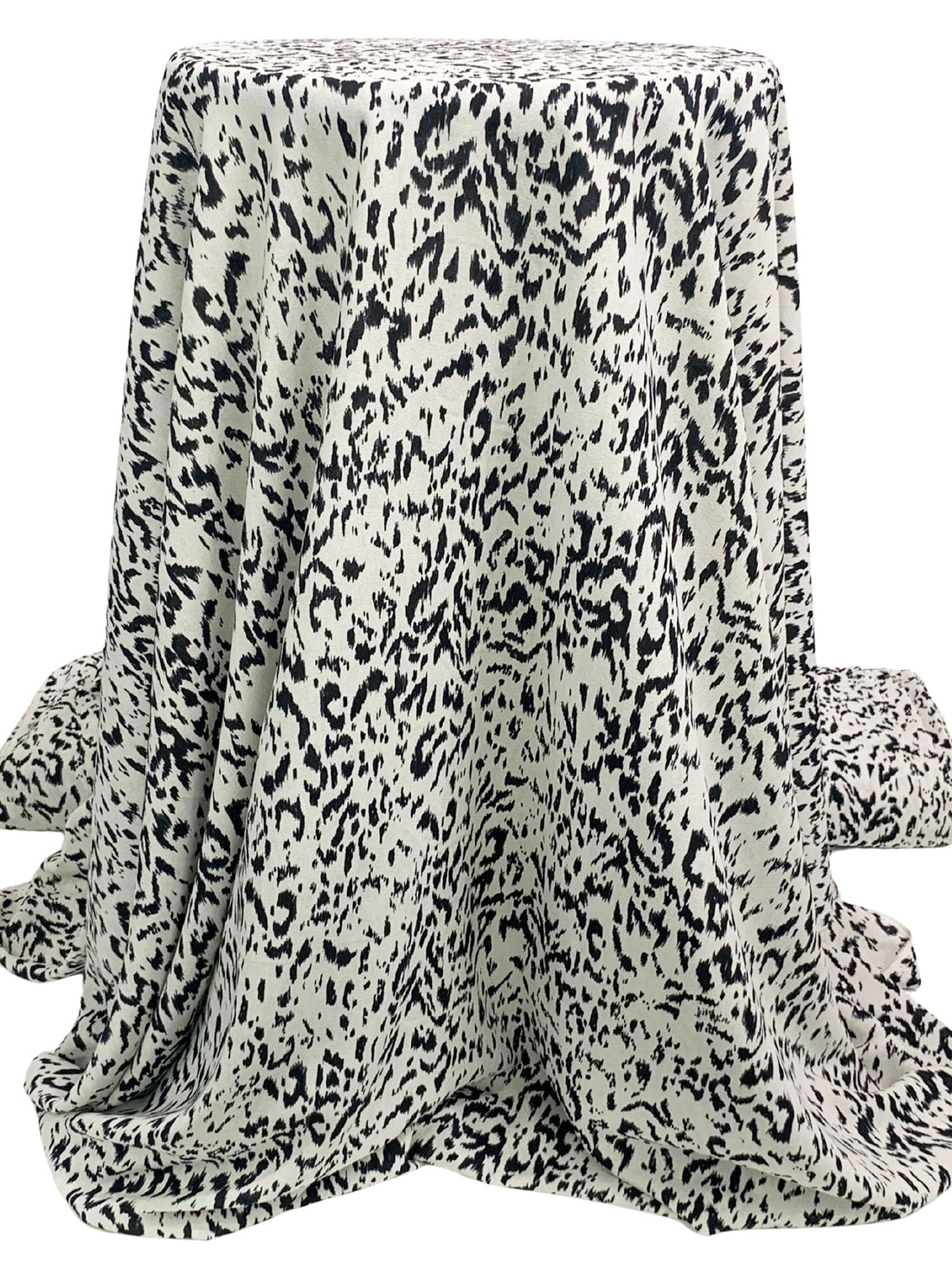 Palest Gray/Black 100% Polyester Animal Print Georgette - Norma Kamali - 58W