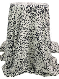 Palest Gray/Black 100% Polyester Animal Print Georgette - Norma Kamali - 58W