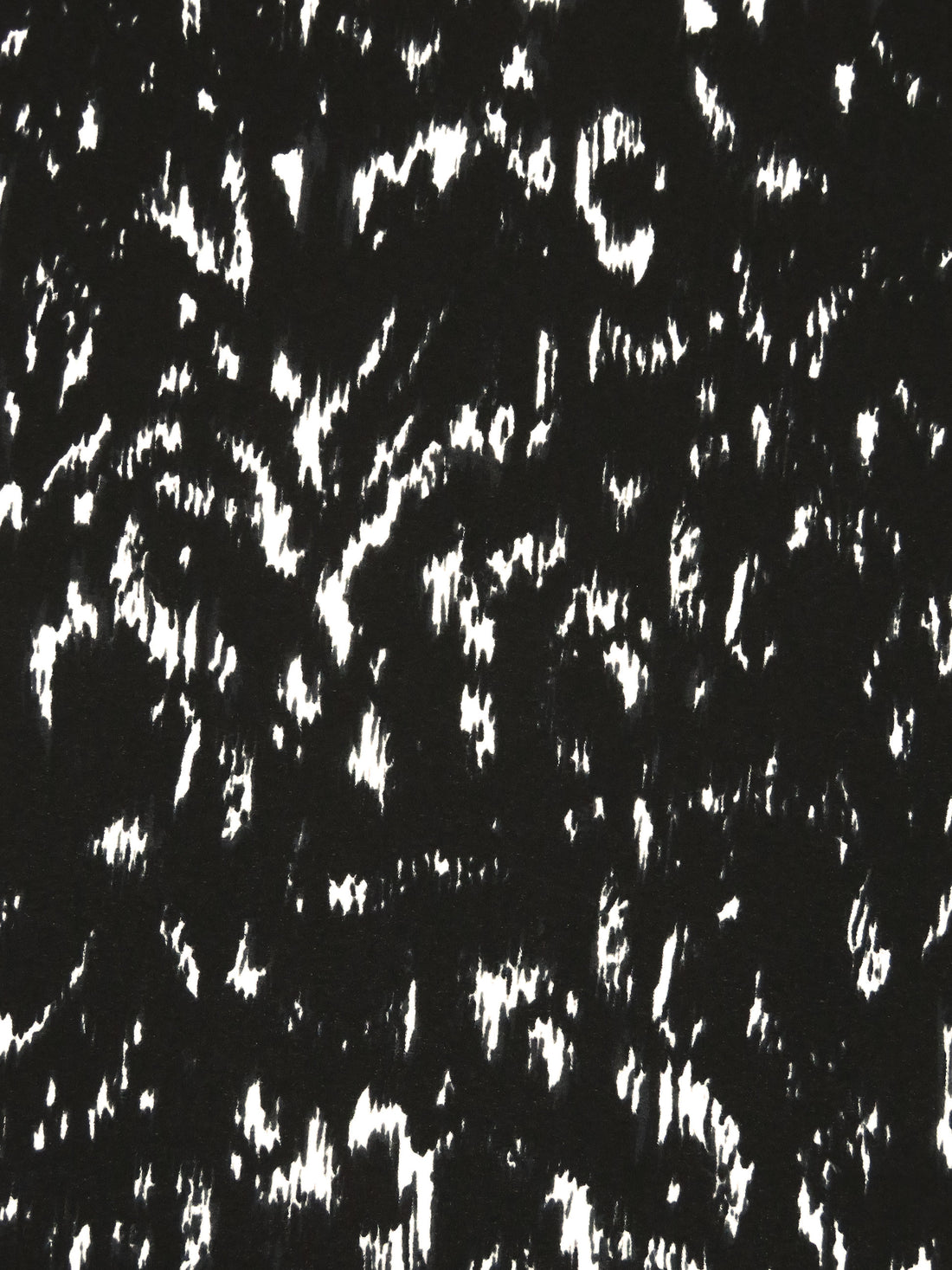 Pitch Black/Off-White 100% Polyester Abstract Animal Print Georgette - Norma Kamali - 60W