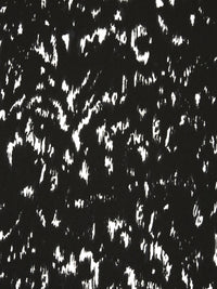 Pitch Black/Off-White 100% Polyester Abstract Animal Print Georgette - Norma Kamali - 60W