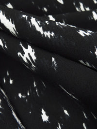 Pitch Black/Off-White 100% Polyester Abstract Animal Print Georgette - Norma Kamali - 60W