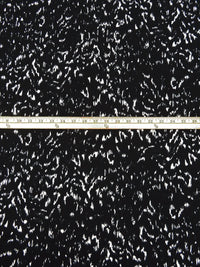 Pitch Black/Off-White 100% Polyester Abstract Animal Print Georgette - Norma Kamali - 60W