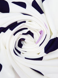 Off-White/Midnight Navy/Wisteria Polyester/Lycra Scattered Dot Print Crepe Double Knit 56W