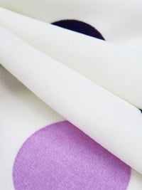 Off-White/Midnight Navy/Wisteria Polyester/Lycra Scattered Dot Print Crepe Double Knit 56W