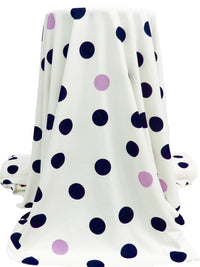 Off-White/Midnight Navy/Wisteria Polyester/Lycra Scattered Dot Print Crepe Double Knit 56W