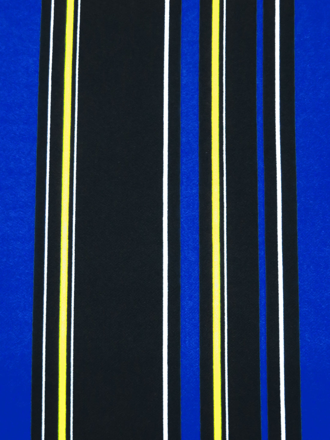 Black/Rich Blue/White/Middle Yellow Polyester/Lycra Vertical Stripe Print Crepe Double Knit 56W