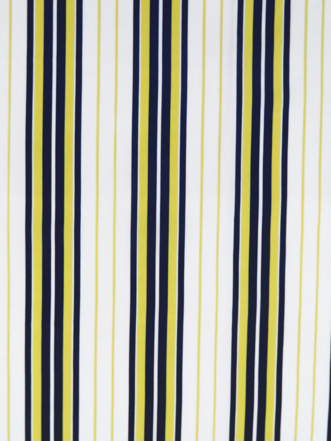 White/Old Gold/Midnight Navy Cotton/Lycra Vertical Stripe Print Stretch Poplin Shirting 56W