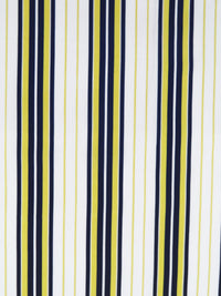 White/Old Gold/Midnight Navy Cotton/Lycra Vertical Stripe Print Stretch Poplin Shirting 56W