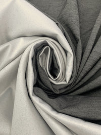 Heathered Steel/Pale Silver Polyester/Rayon/Lycra Chambray-Look Double-Faced Satin - NY Designer - 56W