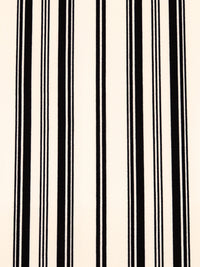 Old Lace/Black Polyester/Lycra Stripe Print Crepe Double Knit 54W