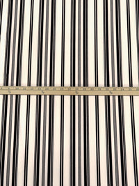 Old Lace/Black Polyester/Lycra Stripe Print Crepe Double Knit 54W