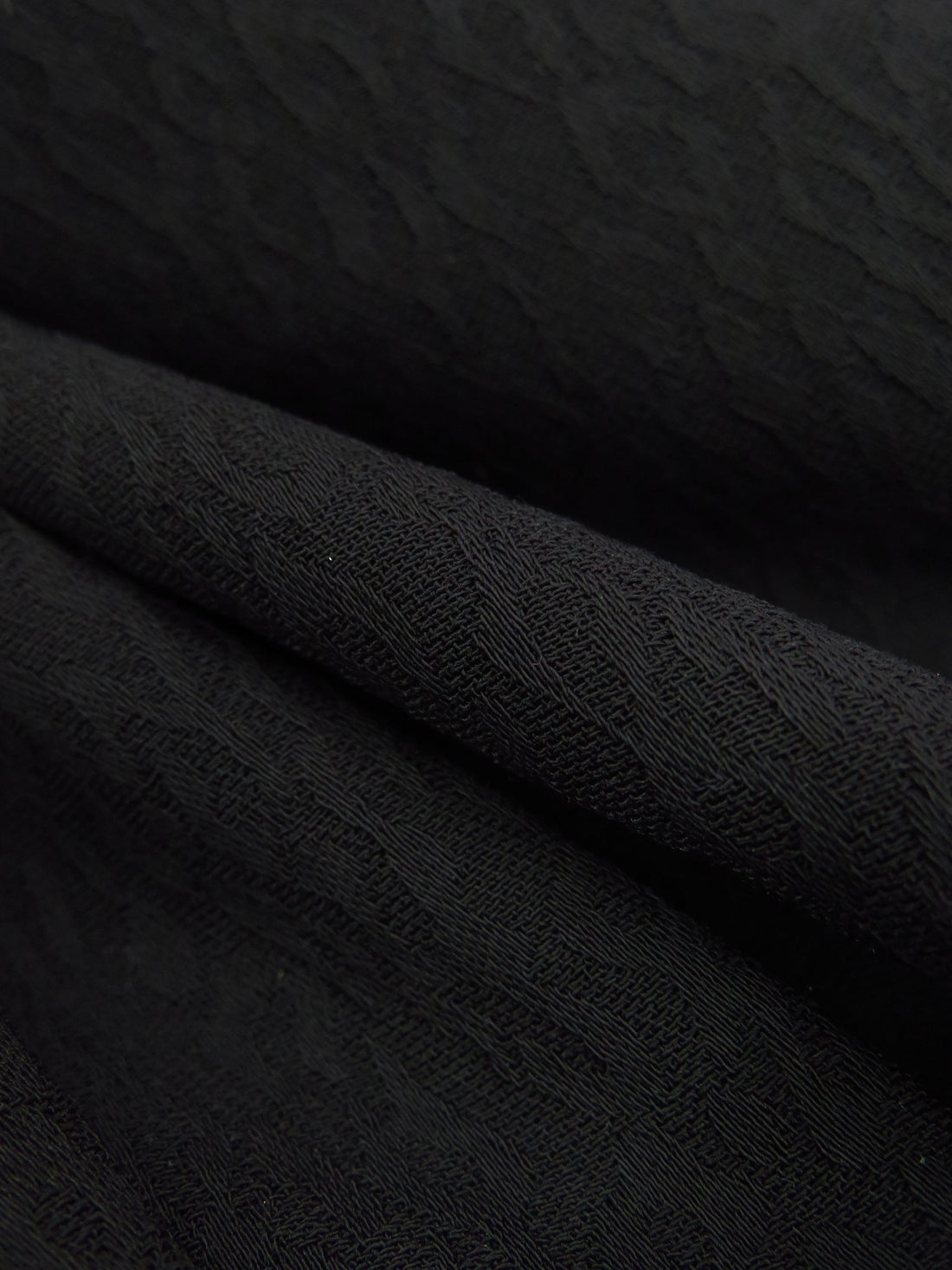 Pitch Black 100% Polyester Animal Weave Jacquard Midweight Woven - NY Designer - 54W