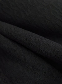 Pitch Black 100% Polyester Animal Weave Jacquard Midweight Woven - NY Designer - 54W