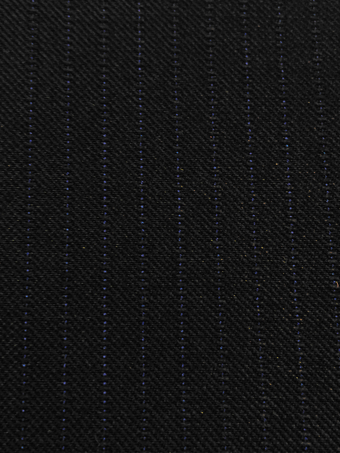 Black/Dark Blue Polyester/Wool Vertical Stripe Twill Suiting - Imported From Italy - 58W