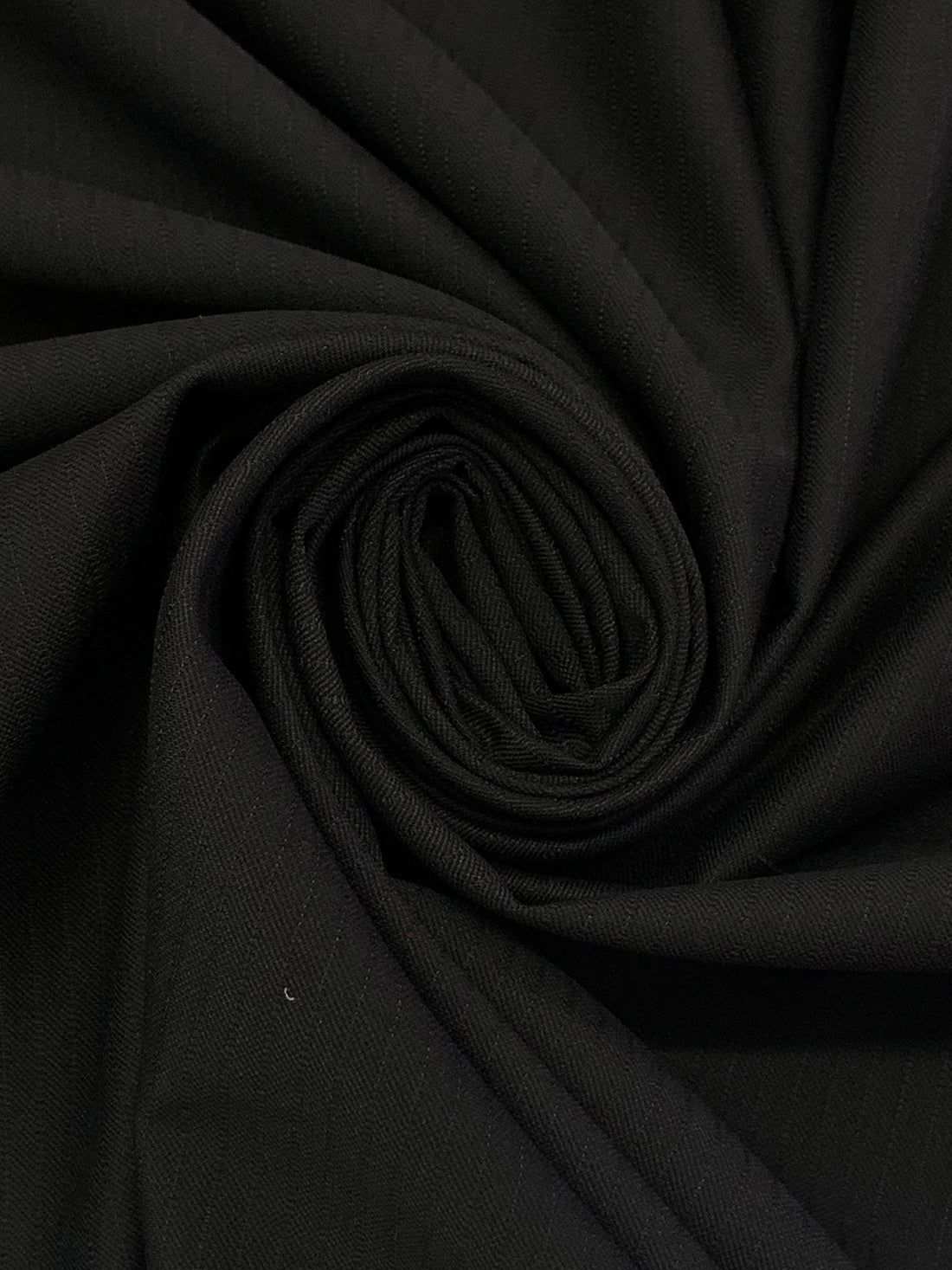 Black/Dark Blue Polyester/Wool Vertical Stripe Twill Suiting - Imported From Italy - 58W