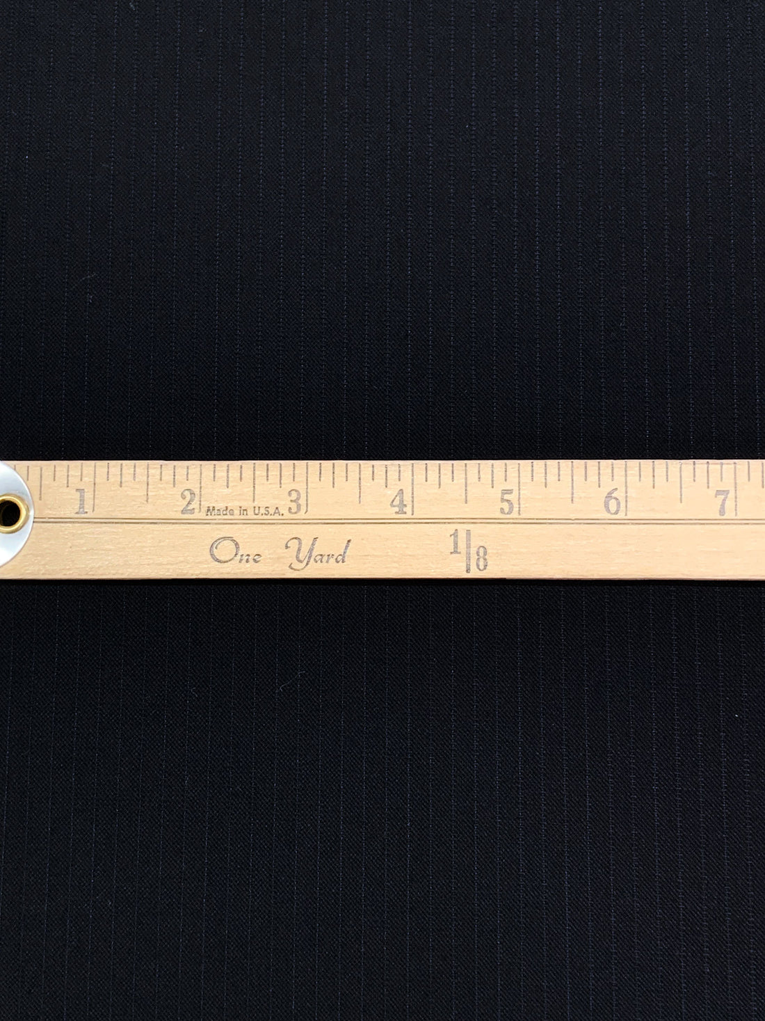 Black/Dark Blue Polyester/Wool Vertical Stripe Twill Suiting - Imported From Italy - 58W