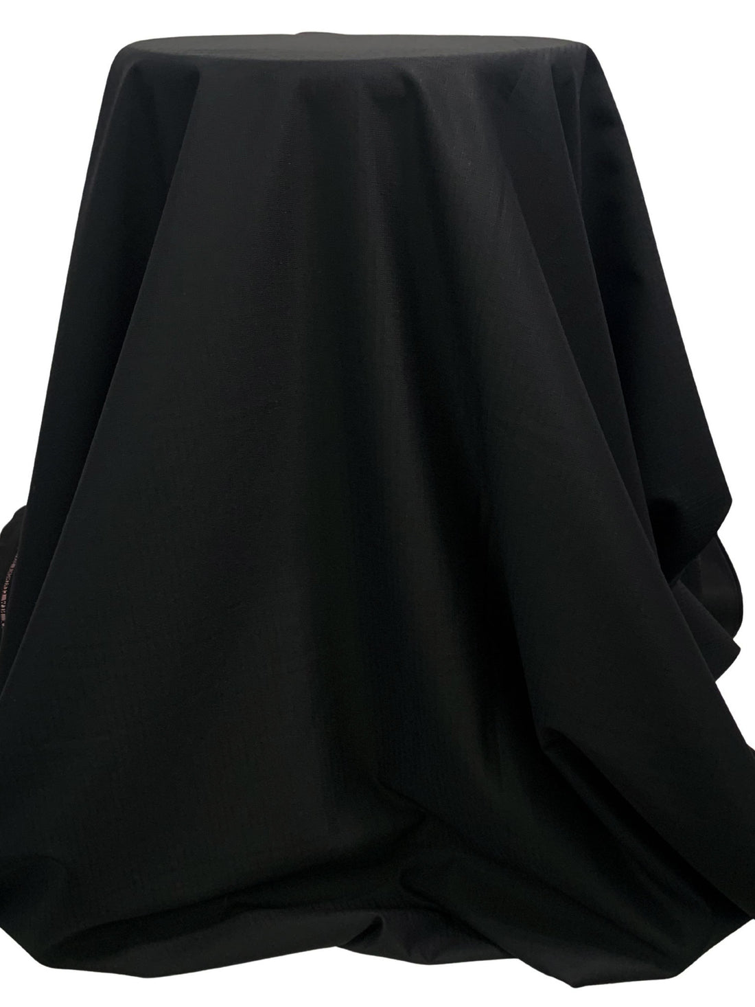 Black/Dark Blue Polyester/Wool Vertical Stripe Twill Suiting - Imported From Italy - 58W