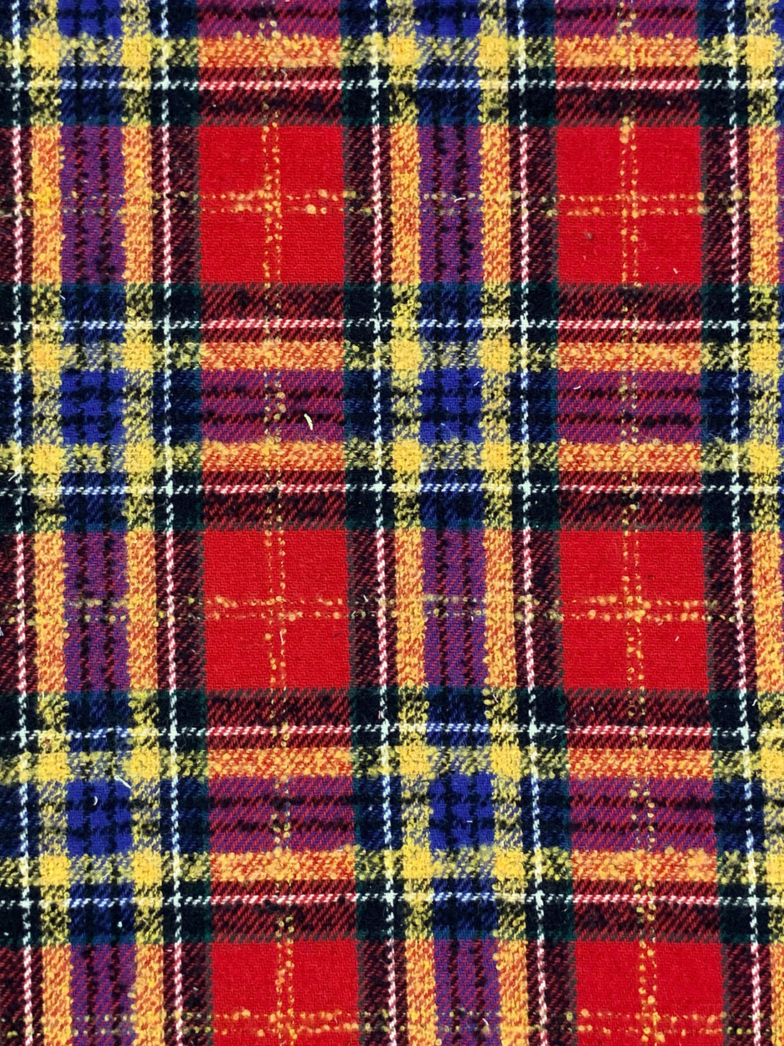 Red/Blue/Yellow/Black Wool/Polyester Tartan Plaid Coating - NY Designer - 58W