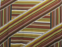 Chocolate/Dark Marigold/Sage/Multi Polyester/Lycra Large Overlapping Stripe Double Border Print Crepe Double Knit 58W