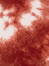 Vivid Auburn/White Polyester/Rayon/Lycra Tie-Dye Print French Terry Knit 60W