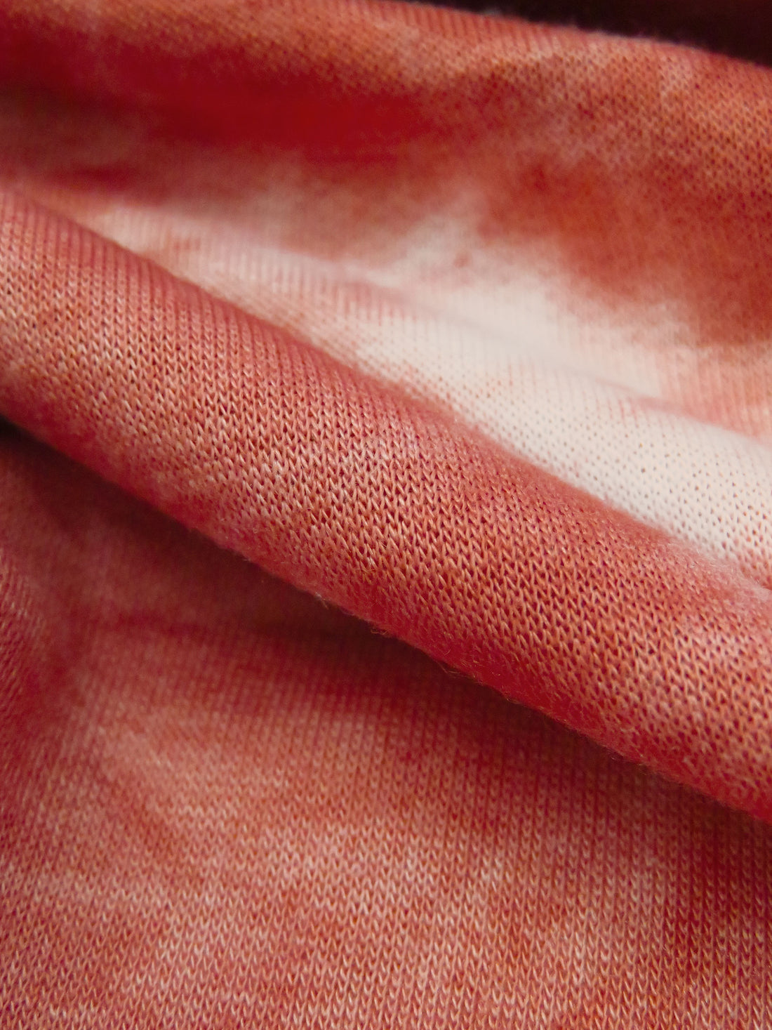 Vivid Auburn/White Polyester/Rayon/Lycra Tie-Dye Print French Terry Knit 60W