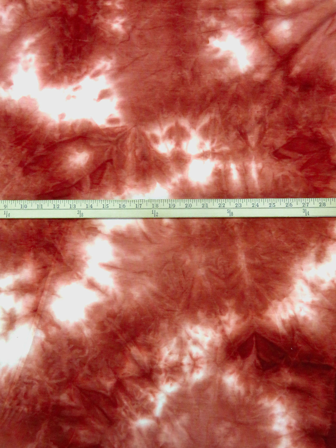 Vivid Auburn/White Polyester/Rayon/Lycra Tie-Dye Print French Terry Knit 60W