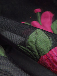 Black/Dark Maroon/Tree Peony/Multi 100% Polyester Florals Burnout Jacquard Organza - NY Designer - 56W