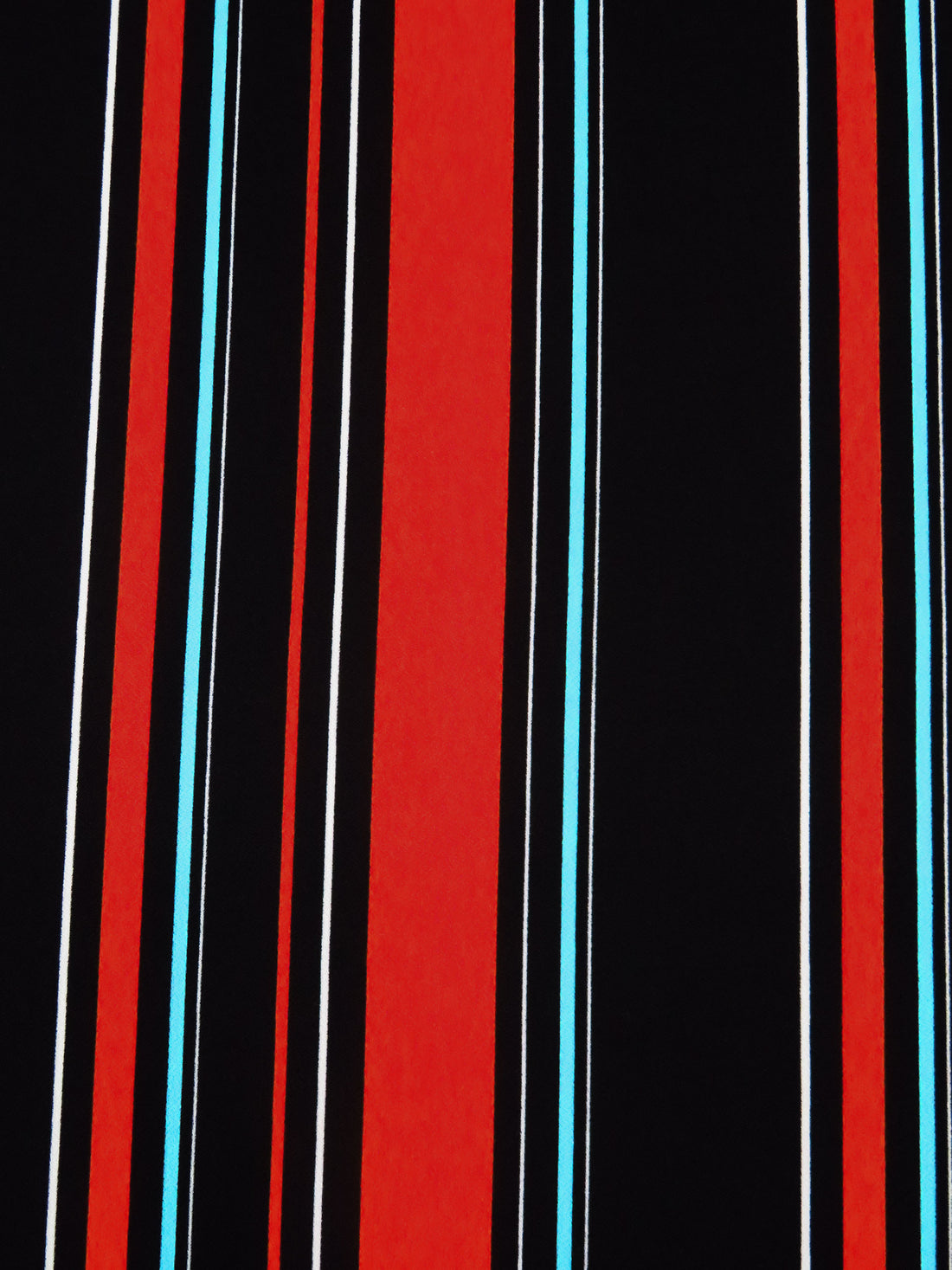 Black/Maximum red/White/Aqua Polyester/Lycra Vertical Stripe Print Crepe Double Knit 56W