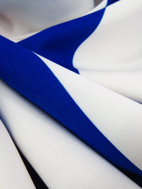 Imperial Blue/White Polyester/Lycra Vertical Stripe Print Scuba Knit 58W