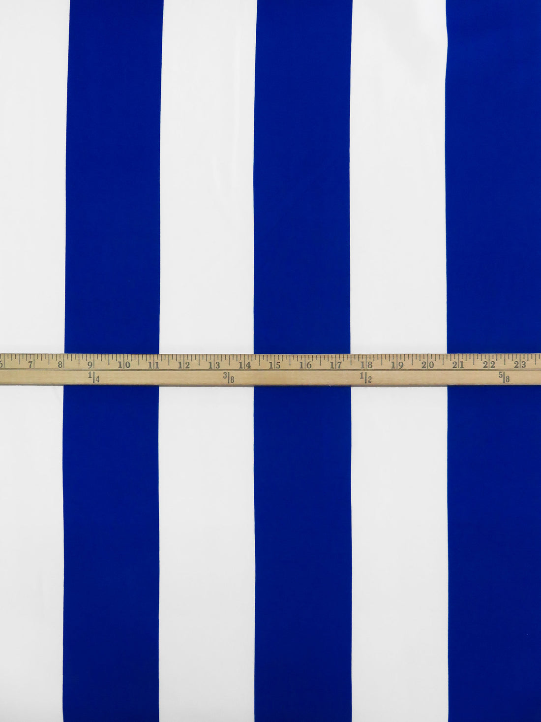 Imperial Blue/White Polyester/Lycra Vertical Stripe Print Scuba Knit 58W