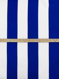 Imperial Blue/White Polyester/Lycra Vertical Stripe Print Scuba Knit 58W