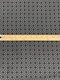 Black/White 100% Polyester Small Floral Medallion Print Georgette 56W