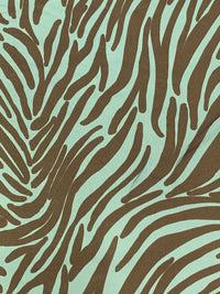 Light Sea Green/Coffee Brown 100% Polyester Abstract Print Charmeuse 56W