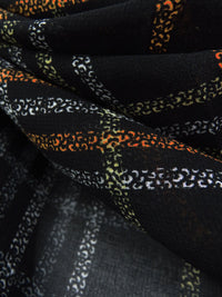 Black/Pumpkin/White/Flax 100% Polyester Plaid Print Georgette 56W