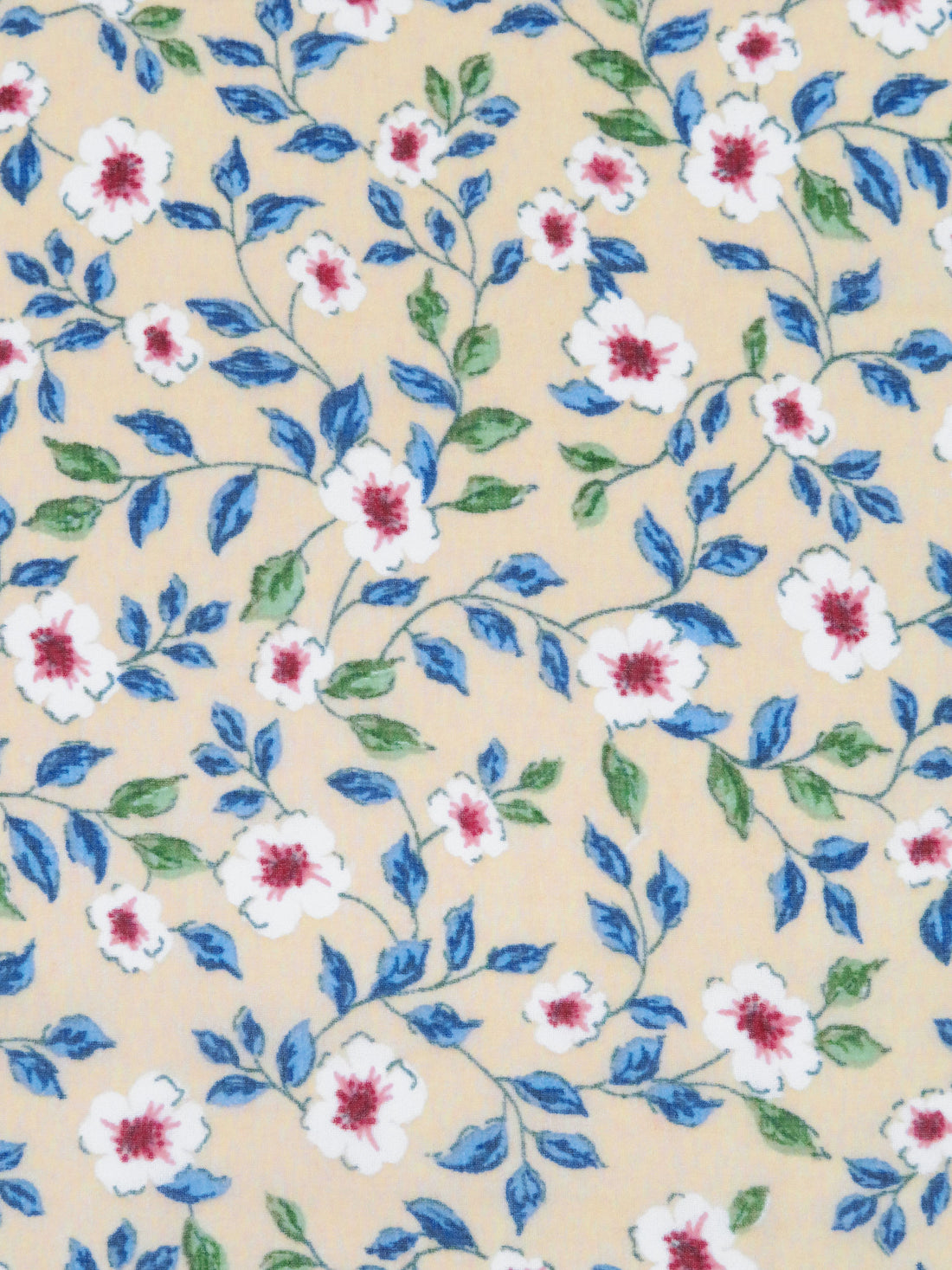 Wheat/White/Queen Blue/Multi 100% Polyester Floral Vine Print Georgette 56W