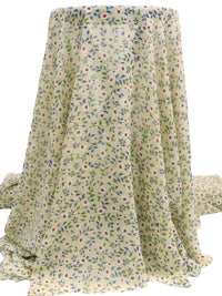 Wheat/White/Queen Blue/Multi 100% Polyester Floral Vine Print Georgette 56W