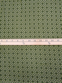 Army Green/Cream Polyester/Lycra Small Floral Medallion Print Stretch Georgette 56W