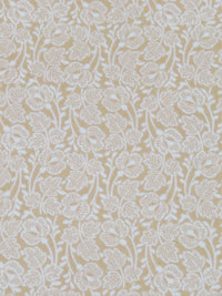 Light Burlywood/White Polyester/Lycra Stylized Floral Print Blouse Weight Woven 58W