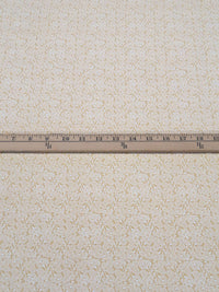 Light Burlywood/White Polyester/Lycra Stylized Floral Print Blouse Weight Woven 58W