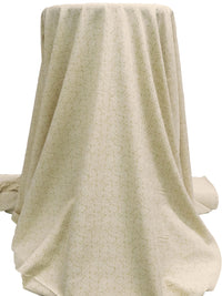 Light Burlywood/White Polyester/Lycra Stylized Floral Print Blouse Weight Woven 58W