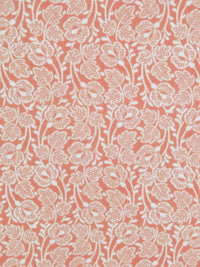 Salmon/White 100% Polyester Stylized Floral Print Crepe Blouse Weight Woven 56W