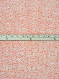 Salmon/White 100% Polyester Stylized Floral Print Crepe Blouse Weight Woven 56W