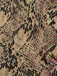 Light French Beige/Rose Taupe/Black 100% Polyester Snakeskin Print Crepe Blouse Weight Woven 56W