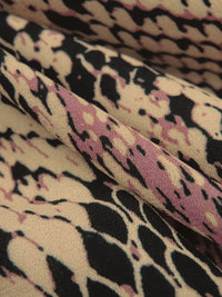 Light French Beige/Rose Taupe/Black 100% Polyester Snakeskin Print Crepe Blouse Weight Woven 56W