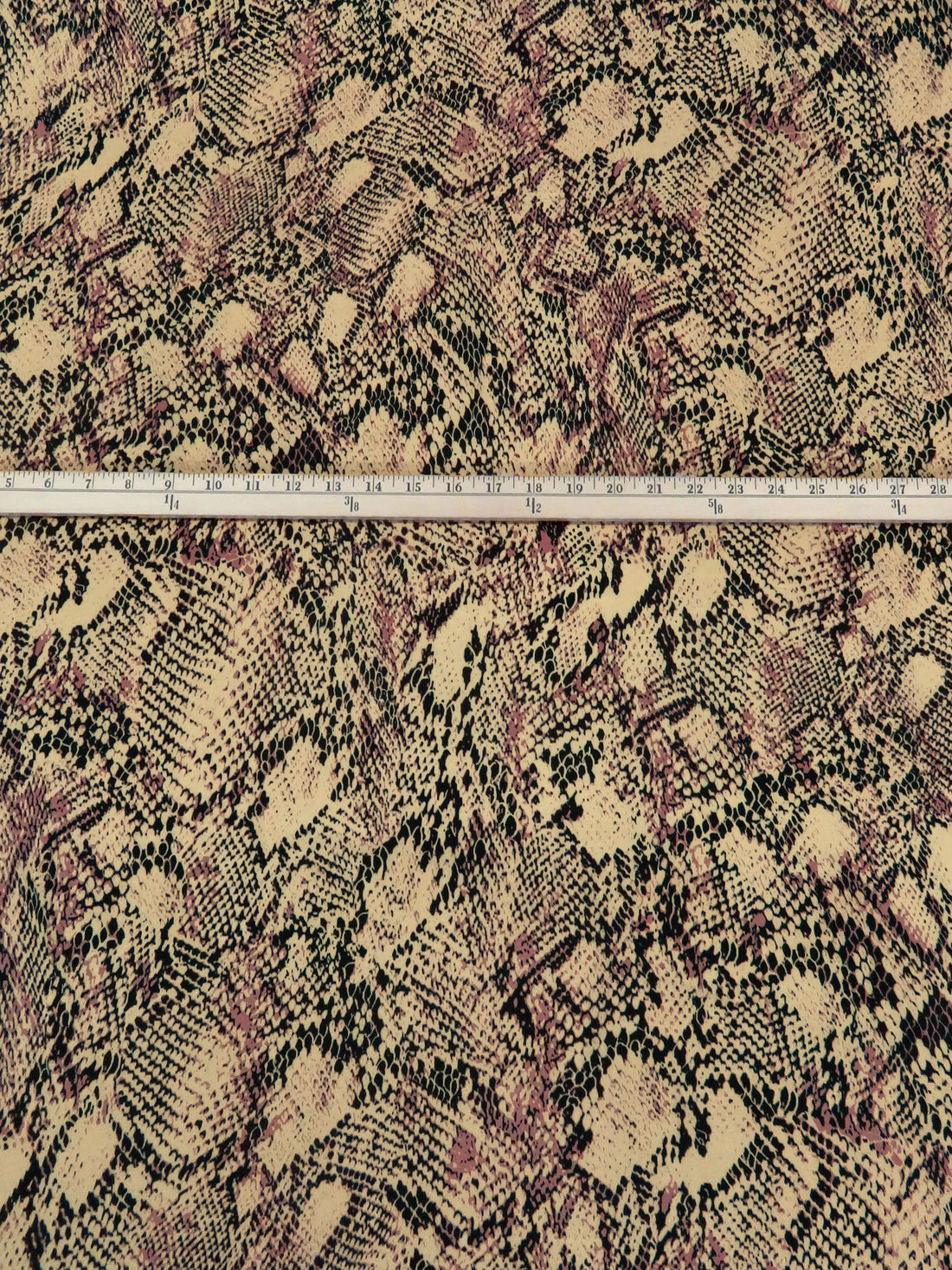 Light French Beige/Rose Taupe/Black 100% Polyester Snakeskin Print Crepe Blouse Weight Woven 56W