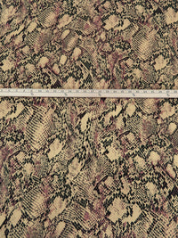Light French Beige/Rose Taupe/Black 100% Polyester Snakeskin Print Crepe Blouse Weight Woven 56W