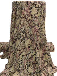 Light French Beige/Rose Taupe/Black 100% Polyester Snakeskin Print Crepe Blouse Weight Woven 56W