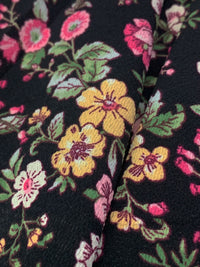Light Pink/Dandelion/Black/Multi 100% Polyester Floral Print Bubble Crepe 56W