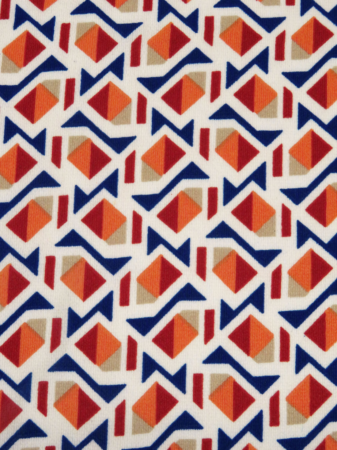 Almond/Burnt Orange/Dark Cetacean/Multi 100% Polyester Abstract Geometric Print Bubble Crepe 56W