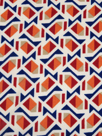 Almond/Burnt Orange/Dark Cetacean/Multi 100% Polyester Abstract Geometric Print Bubble Crepe 56W